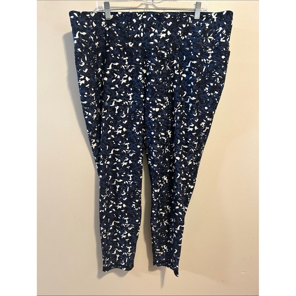 Livi Active Lane Bryant Leggings Womens 22/24 Plus Size Blue Abstract Athletic